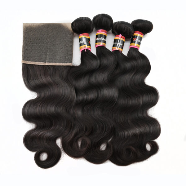 Brazilian Body Wave 4 Bundles With Lace Frontal