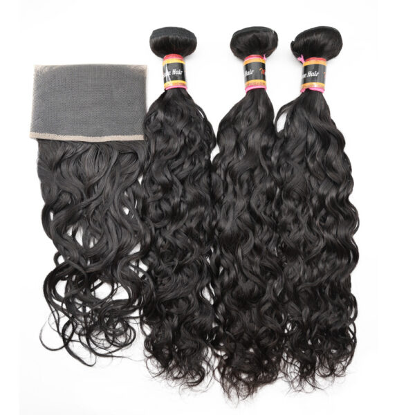 Brazilian Water Wave 3 Bundles With Lace Frontal